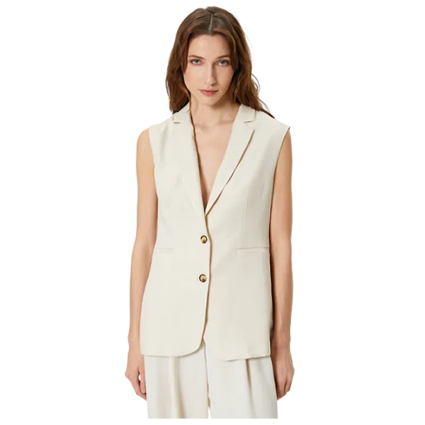 Vestă pentru femei Koton 4SAK20005UW Beige photo 1
