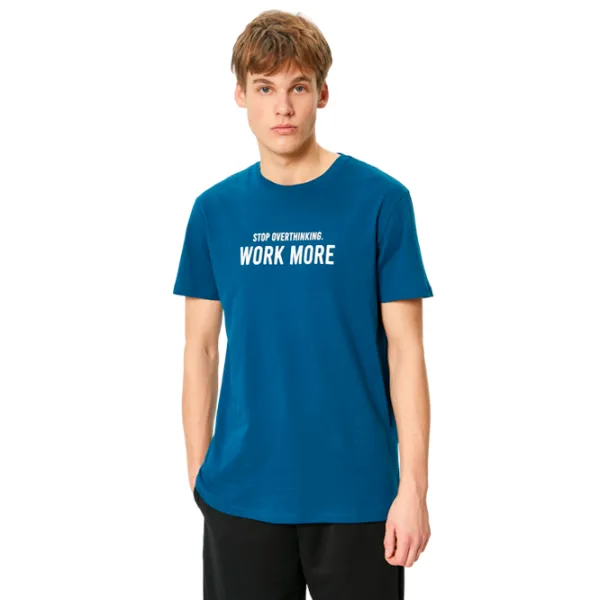 Tricou pentru bărbați Koton 4SAM10016NK 100% bumbac/ Petrol photo 1