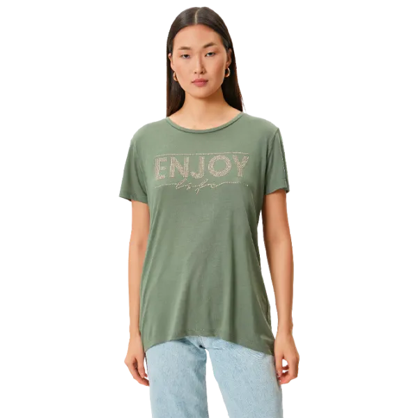 Tricou pentru femei Koton 4SAK50116EK 35% viscoză/ Khaki photo 1