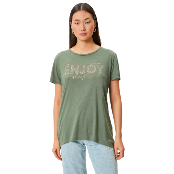 Tricou pentru femei Koton 4SAK50116EK 35% viscoză/ Khaki photo 1