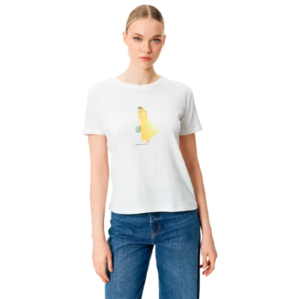 Tricou pentru femei Koton 4SAK50163EK 100% bumbac/ White photo 1