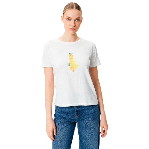 Tricou pentru femei Koton 4SAK50163EK 100% bumbac/ White photo 1