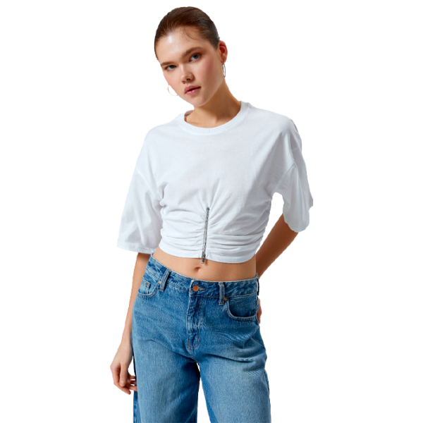 Tricou pentru femei Koton 4SAL10268IK 100% bumbac/ White photo 1