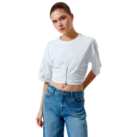 Tricou pentru femei Koton 4SAL10268IK 100% bumbac/ White