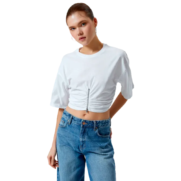 Tricou pentru femei Koton 4SAL10268IK 100% bumbac/ White photo 1