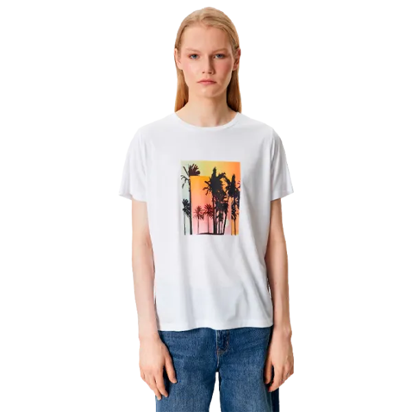 Футболка для женщин Koton 4SAK50173EK 35% вискоза/ Белый photo 1