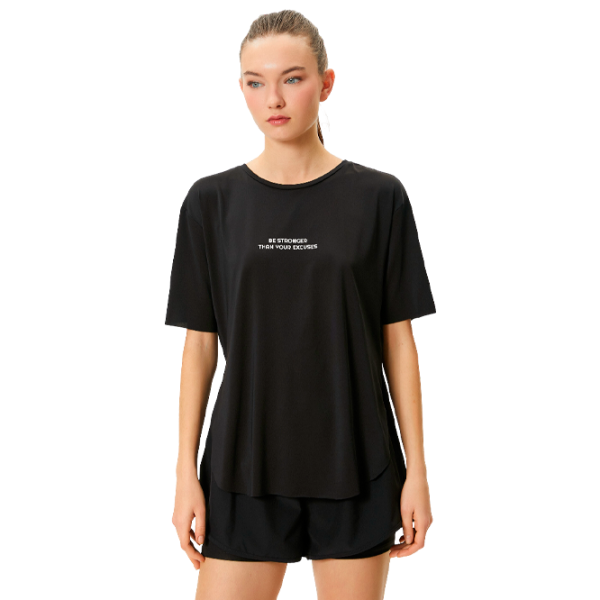 Tricou pentru femei Koton 4SAK10036NK 85% poliester/ Black photo 1