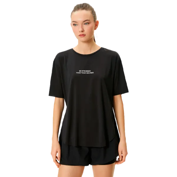 Tricou pentru femei Koton 4SAK10036NK 85% poliester/ Black photo 1