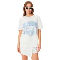 Tricou pentru femei Koton 4SAL10006IK 100% bumbac/ White