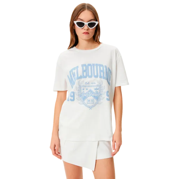 Tricou pentru femei Koton 4SAL10006IK 100% bumbac/ White photo 1