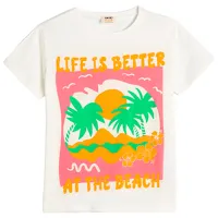 Футболка для девочек Koton 4SKG10363AK 116 - 122 см / Бежевый