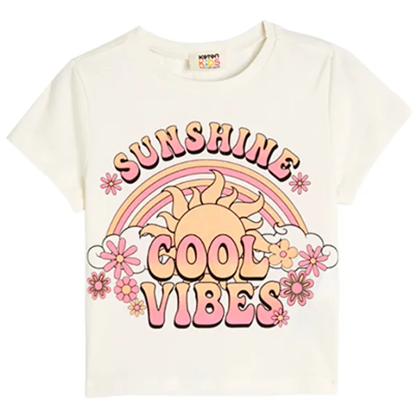 Tricou pentru fete Koton 4SKG10377AK 146 - 152 cm / Beige photo 1 Tricou pentru fete Koton 4SKG10377AK 146 - 152 cm / Beige photo 1