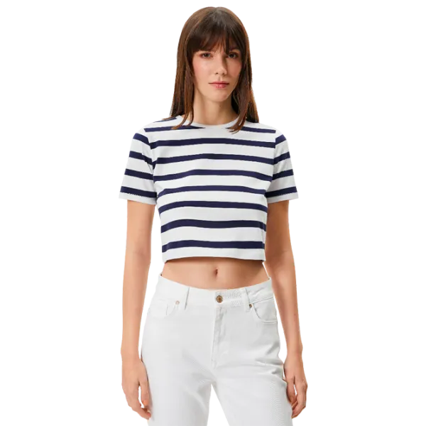 Tricou pentru femei Koton 4SAK50013EK 4 % Elastan/ Navy photo 1