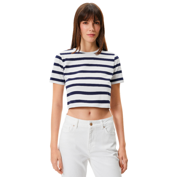 Tricou pentru femei Koton 4SAK50013EK 4 % Elastan/ Navy photo 1