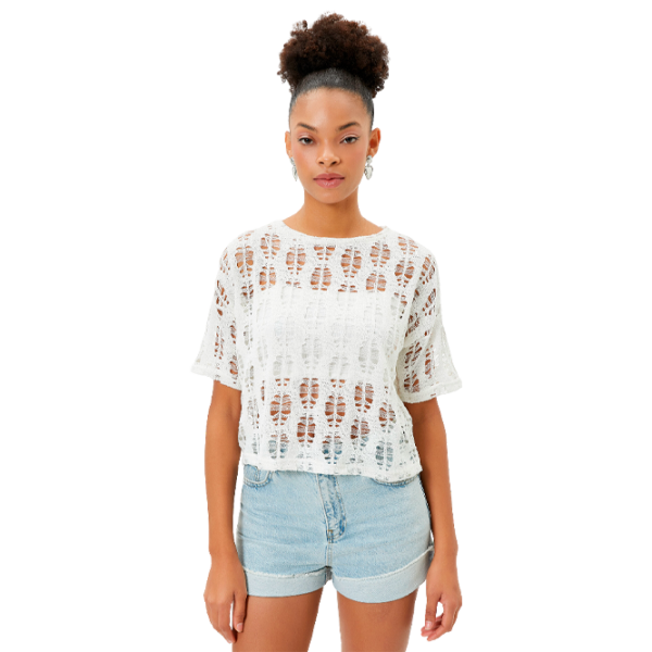 Tricou pentru femei Koton 4SAL10186IK 27% bumbac/ White photo 1