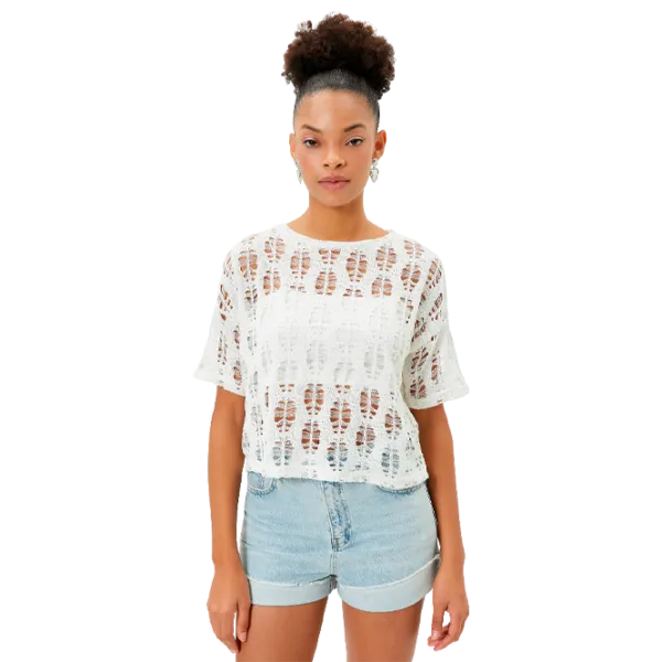 Tricou pentru femei Koton 4SAL10186IK 27% bumbac/ White photo 1