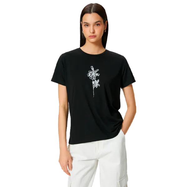 Tricou pentru femei Koton 4SAK50397EK 35% viscoză/ Black photo 1