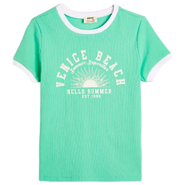 Tricou pentru fete Koton 4SKG10293AK 116 - 122 cm / Green photo 1 Tricou pentru fete Koton 4SKG10293AK 116 - 122 cm / Green photo 1