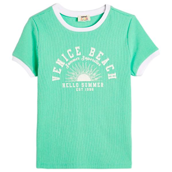 Tricou pentru fete Koton 4SKG10293AK 134 - 140 cm / Green photo 1 Tricou pentru fete Koton 4SKG10293AK 134 - 140 cm / Green photo 1