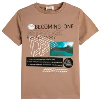 Tricou pentru băieți Koton 4SKB10107TK 152 / Brown