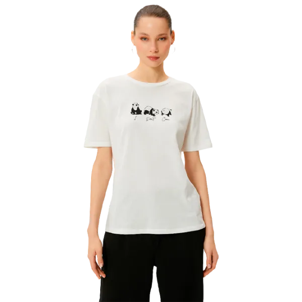 Tricou pentru femei Koton 4SAL10917IK 100% bumbac/ White photo 1