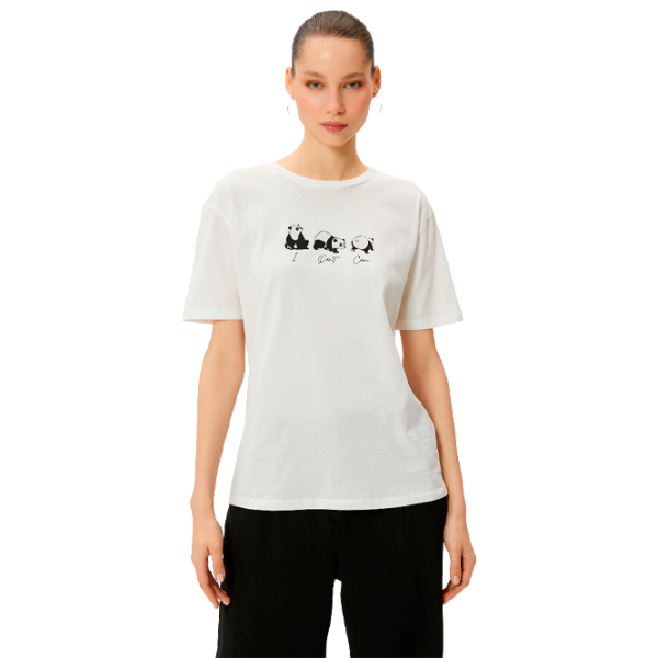 Tricou pentru femei Koton 4SAL10917IK 100% bumbac/ White photo 1