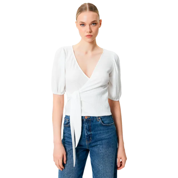 Tricou pentru femei Koton 4SAK50028EK 100% poliester/ White photo 1