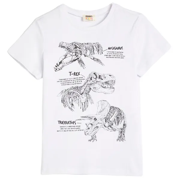 Tricou pentru băieți Koton 4SKB10060TK 110 / White photo 1