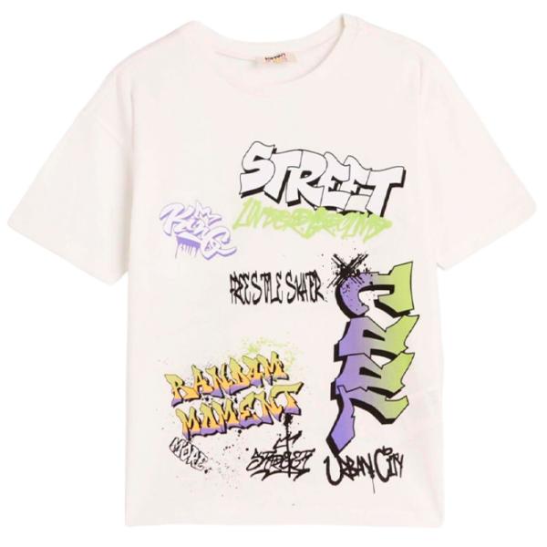 Tricou pentru băieți Koton 4SKB10034TK 152/ Ecru photo 1