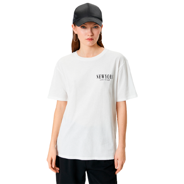 Футболка для женщин Koton 4SAL10920IK 100% хлопок/ Белый photo 1