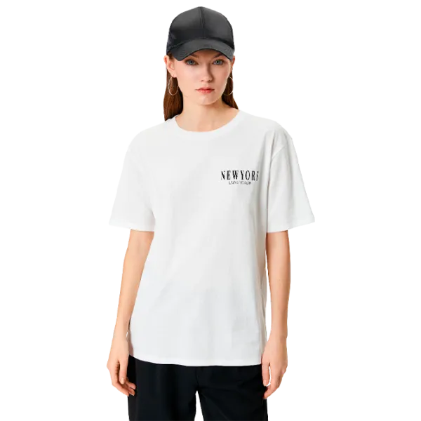 Tricou pentru femei Koton 4SAL10920IK 100% bumbac/ White photo 1