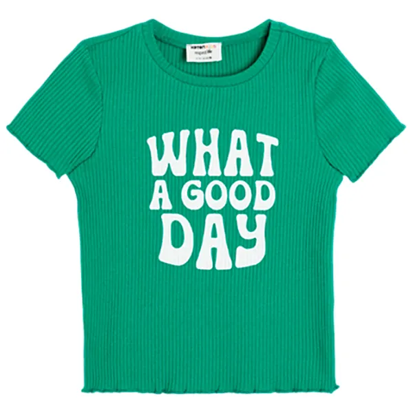 Tricou pentru fete Koton 4SKG10419AK 104 - 110 cm / Green photo 1 Tricou pentru fete Koton 4SKG10419AK 104 - 110 cm / Green photo 1