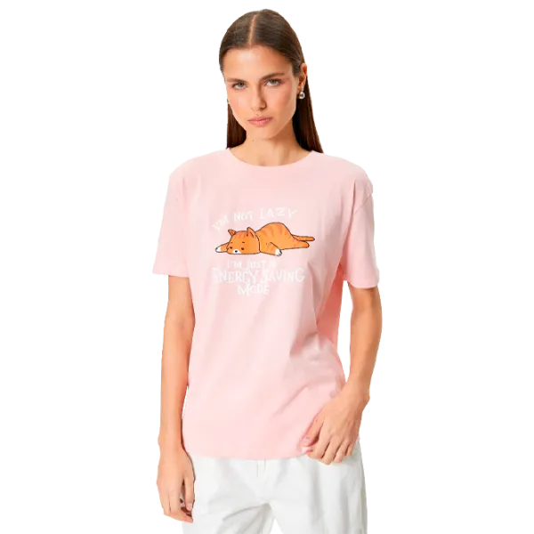 Футболка для женщин Koton 4SAL10925IK 100% хлопок/ Белый photo 1