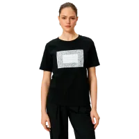 Tricou pentru femei Koton 4SAK50061EK 100% bumbac/ Black