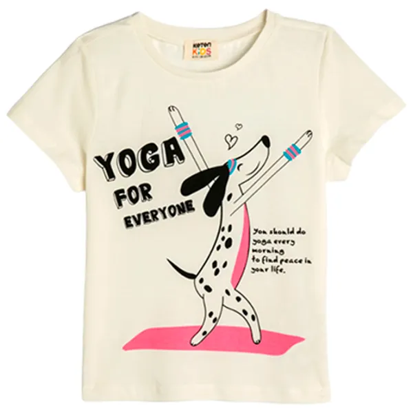 Tricou pentru fete Koton 4SKG10380AK 122 - 128 cm / Beige photo 1 Tricou pentru fete Koton 4SKG10380AK 122 - 128 cm / Beige photo 1