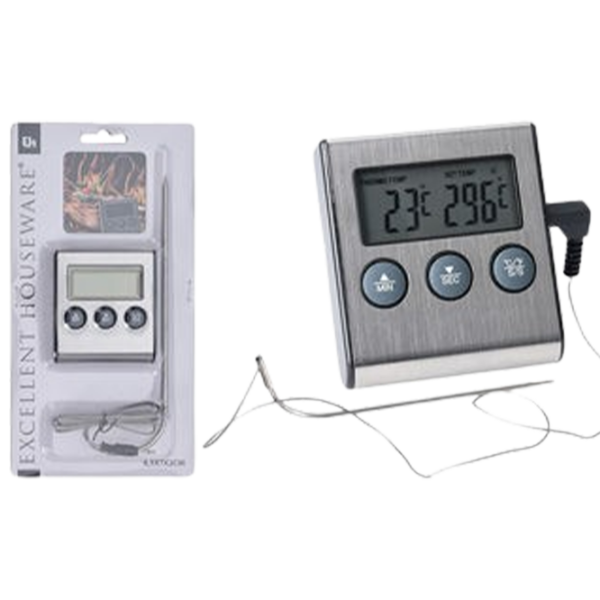 Termometru Electronic EH 46997 pentru bucătărie/ °C/ Inox photo 1