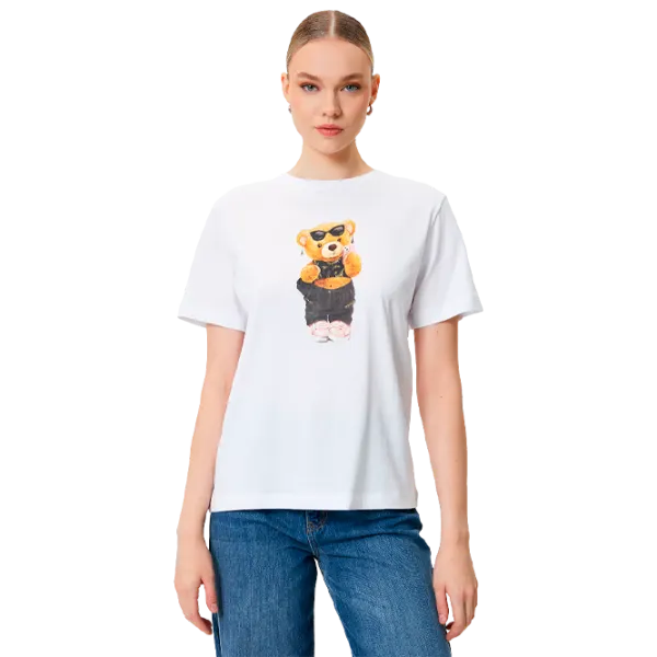 Футболка для женщин Koton 4SAK50323EK 100% хлопок/ Белый photo 1