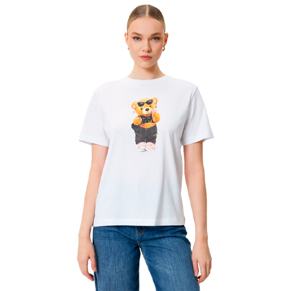 Футболка для женщин Koton 4SAK50323EK 100% хлопок/ Белый photo 1