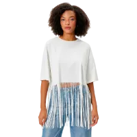 Tricou pentru femei Koton 4SAL10083IK 100% bumbac/ White