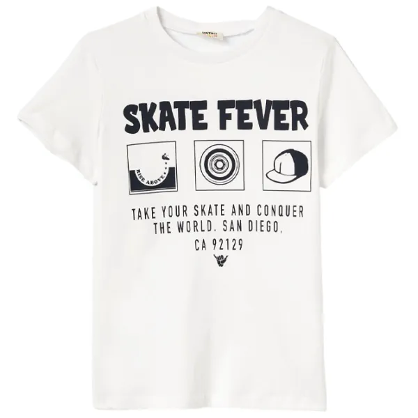 Tricou pentru băieți Koton 4SKB10481TK 122 / Ecru photo 1