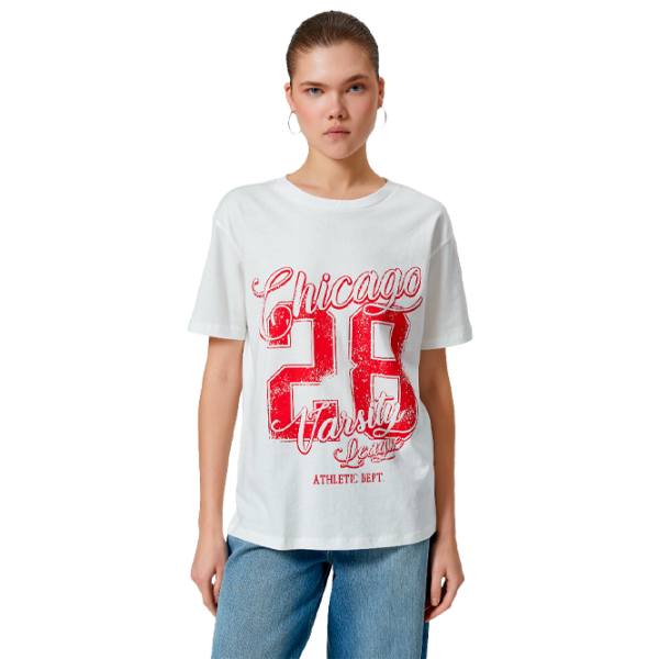 Tricou pentru femei Koton 4SAL10649IK 100% bumbac/ White photo 1