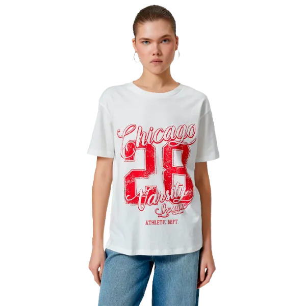 Tricou pentru femei Koton 4SAL10649IK 100% bumbac/ White photo 1