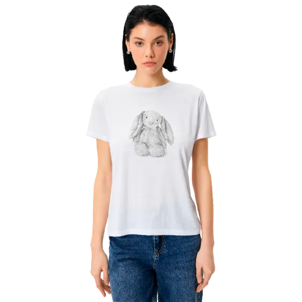 Tricou pentru femei Koton 4SAK50425EK 35% viscoză/ White photo 1