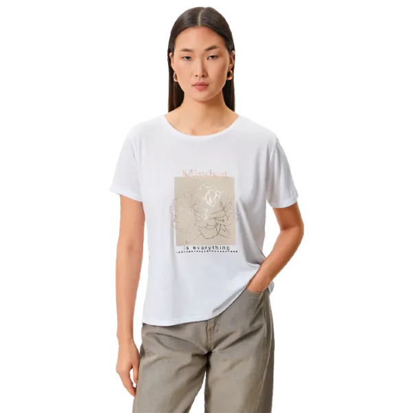 Tricou pentru femei Koton 4SAK50108EK 35% viscoză/ White photo 1