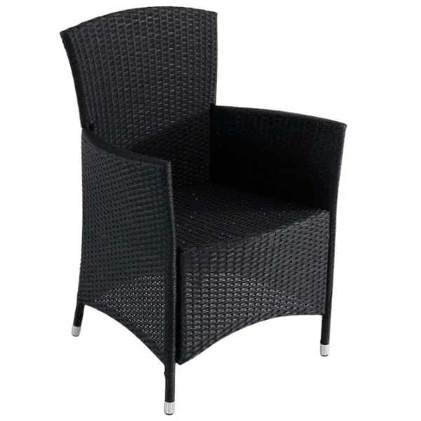 Садовый стул Villager 047011 Пластик/ Искусственный ротанг/ Черный photo 1