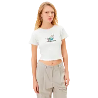 Tricou pentru femei Koton 4SAL10053IK 100% bumbac/ White