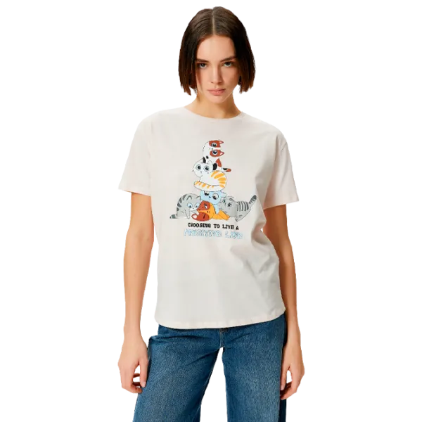 Tricou pentru femei Koton 4SAL10184IK 100% bumbac/ Pink photo 1