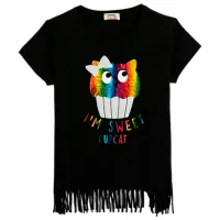 Tricou pentru fete Koton 4SKG10044AK 122 - 128 cm / Black