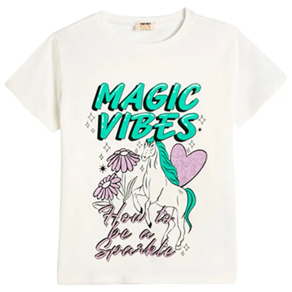 Футболка для девочек Koton 4SKG10368AK 110 - 116 см / Бежевый photo 1