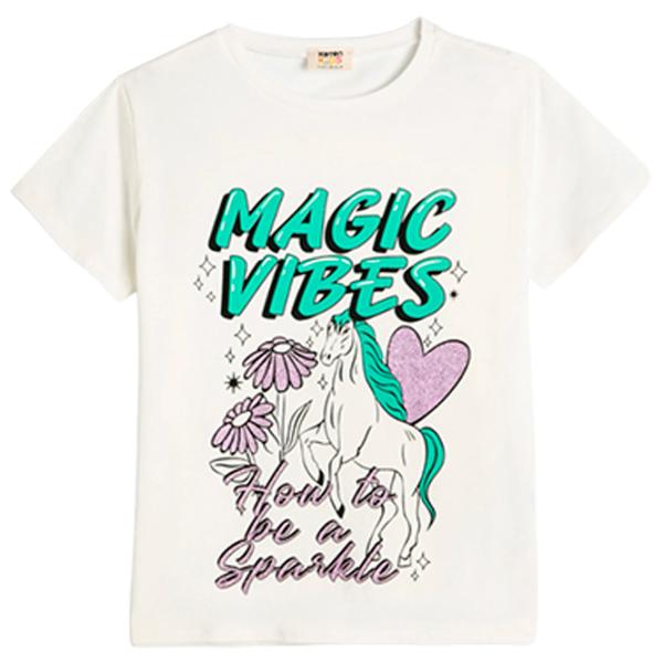 Футболка для девочек Koton 4SKG10368AK 110 - 116 см / Бежевый photo 1